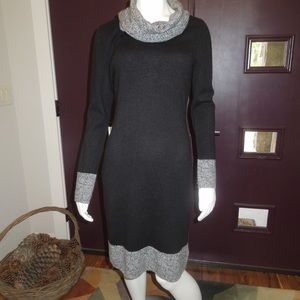 NWT 100% CASHMERE MAGASCHONI BLACK/GRAY DRESS Sz S